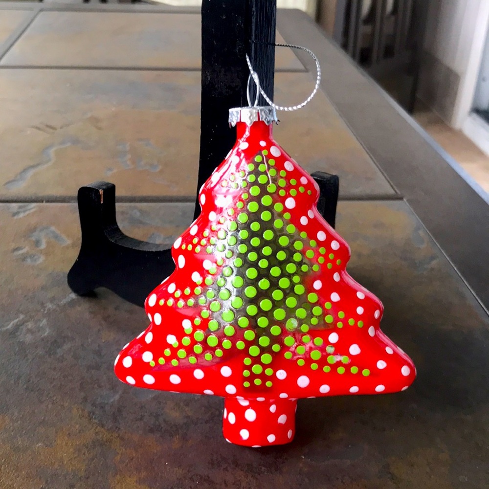 Glass Polka Dot Christmas Tree Ornament